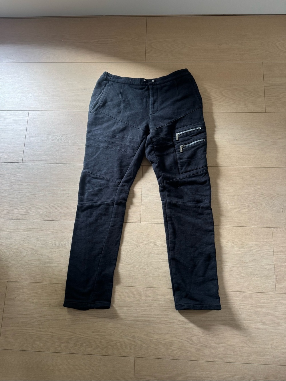 Versace Collection Black Moto Joggers Medium Made In Italy